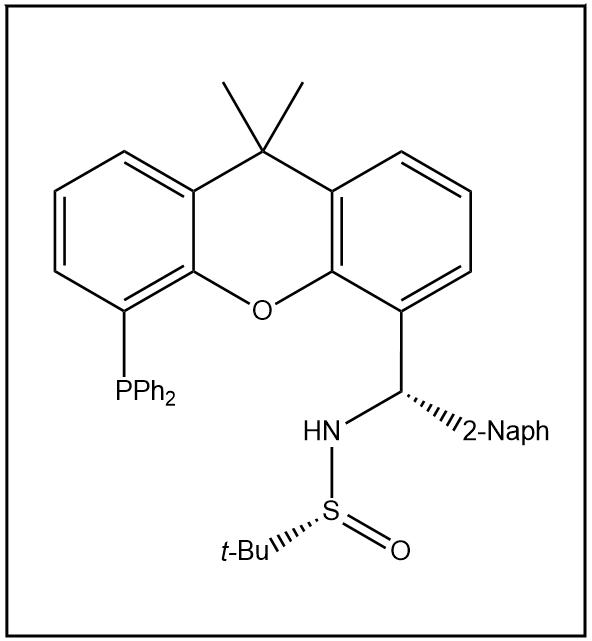 S(R)]-N-[(S)-(2-萘基)[5-(二苯基膦)-9,9-二甲基-9H-氧杂蒽]甲基]-2-叔丁基亚磺酰胺,S(R)]-N-[(S)-(2-Naphthalenyl)[5-(diphenylphosphino)-9,9-dimethyl-9H-xanthen-4-yl]methyl]-2-methyl-2-propanesulfinamide