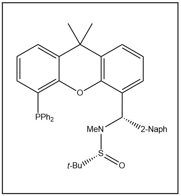 S(R)]-N-[(S)-(2-萘基)[5-(二苯基膦)-9,9-二甲基-9H-氧雜蒽]甲基]-N-甲基-2-叔丁基亞磺酰胺,S(R)]-N-[(S)-(2-Naphthalenyl)[5-(diphenylphosphino)-9,9-dimethyl-9H-xanthen-4-yl]methyl]-N,2-dimethyl-2-propanesulfinamide