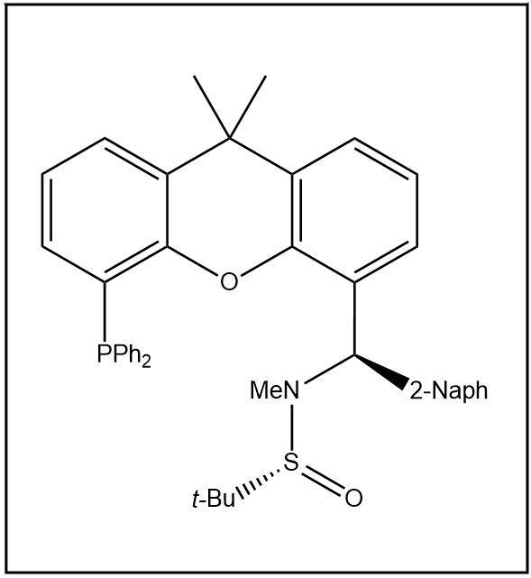 S(R)]-N-[(R)-(2-萘基)[5-(二苯基膦)-9,9-二甲基-9H-氧雜蒽]甲基]-N-甲基-2-叔丁基亞磺酰胺,S(R)]-N-[(R)-(2-Naphthalenyl)[5-(diphenylphosphino)-9,9-dimethyl-9H-xanthen-4-yl]methyl]-N,2-dimethyl-2-propanesulfinamide