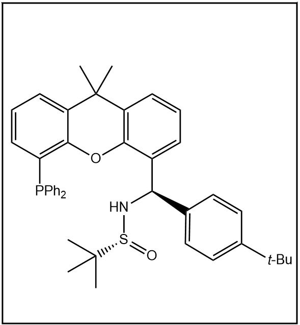S(R)]-N-[(R)-(4-叔丁基苯基)[5-(二苯基膦)-9,9-二甲基-9H-氧杂蒽]甲基]-2-叔丁基亚磺酰胺,S(R)]-N-[(R)-[4-(1,1-Dimethylethyl)phenyl][5-(diphenylphosphino)-9,9-dimethyl-9H-xanthen-4-yl]methyl]-2-methyl-2-propanesulfinamide