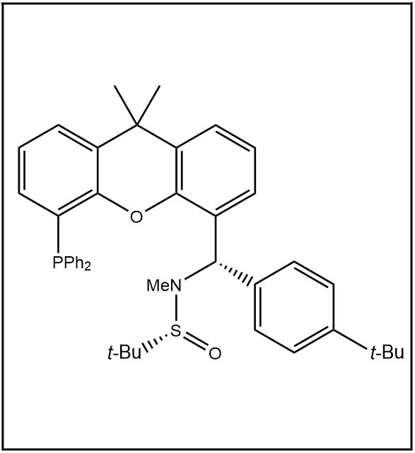 S(R)]-N-[(S)-(4-叔丁基苯基)[5-(二苯基膦)-9,9-二甲基-9H-氧雜蒽]甲基]-N-甲基-2-叔丁基亞磺酰胺,S(R)]-N-[(S)-[4-(1,1-Dimethylethyl)phenyl][5-(diphenylphosphino)-9,9-dimethyl-9H-xanthen-4-yl]methyl]-N,2-dimethyl-2-propanesulfinamide