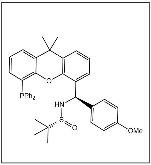 S(R)]-N-[(R)-[5-(二苯基膦)-9,9-二甲基-9H-氧杂蒽](4-甲氧基苯基)甲基]-2-叔丁基亚磺酰胺,S(R)]-N-[(R)-[5-(Diphenylphosphino)-9,9-dimethyl-9H-xanthen-4-yl](4-methoxyphenyl)methyl]-2-methyl-2-propanesulfinamide