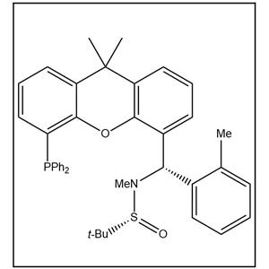S(R)]-N-[(S)-(2-苯甲基)[5-(二苯基膦)-9,9-二甲基-9H-氧杂蒽]甲基]-N-甲基-2-叔丁基亚磺酰胺,S(R)]-N-[(S)-(2-methylphenyl)[5-(diphenylphosphino)-9,9-dimethyl-9H-xanthen-4-yl]methyl]-N,2-dimethyl-2-propanesulfinamide