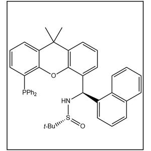 S(R)]-N-[(R)-(1-萘基)[5-(二苯基膦)-9,9-二甲基-9H-氧杂蒽]甲基]-2-叔丁基亚磺酰胺,S(R)]-N-[(R)-(1-Naphthalenyl)[5-(diphenylphosphino)-9,9-dimethyl-9H-xanthen-4-yl]methyl]-2-methyl-2-propanesulfinamide