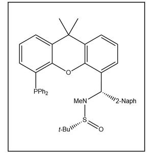 S(R)]-N-[(S)-(2-萘基)[5-(二苯基膦)-9,9-二甲基-9H-氧杂蒽]甲基]-N-甲基-2-叔丁基亚磺酰胺,S(R)]-N-[(S)-(2-Naphthalenyl)[5-(diphenylphosphino)-9,9-dimethyl-9H-xanthen-4-yl]methyl]-N,2-dimethyl-2-propanesulfinamide