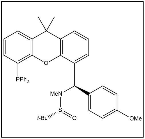 S(R)]-N-[(R)-(4-甲氧基苯基)[5-(二苯基膦)-9,9-二甲基-9H-氧雜蒽]甲基]-N-甲基-2-叔丁基亞磺酰胺,S(R)]-N-[(R)-(4-Methoxyphenyl)[5-(diphenylphosphino)-9,9-dimethyl-9H-xanthen-4-yl]methyl]-N,2-dimethyl-2-propanesulfinamide