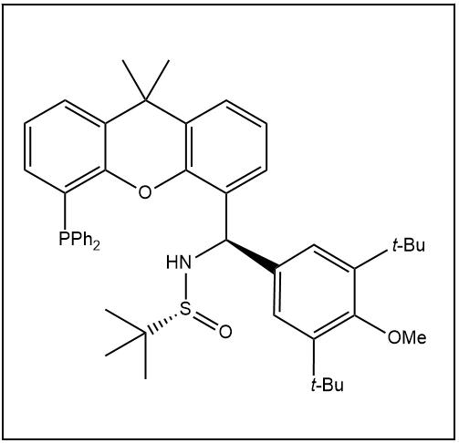 S(R)]-N-[(R)-[3,5-二叔丁基-4-甲氧基苯基][5-(二苯基膦)-9,9-二甲基-9H-氧雜蒽]甲基]-2-叔丁基亞磺酰胺,S(R)]-N-[(R)-[3,5-Di-tert-butyl-4-methoxyphenyl][5-(diphenylphosphino)-9,9-dimethyl-9H-xanthen-4-yl]methyl]-2-methyl-2-propanesulfinamide