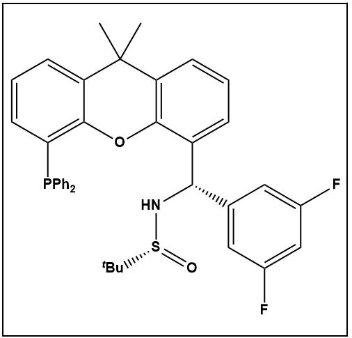 （R）-N-（（S）-（3,5-二氟苯基）（5-（二苯基膦基）-9,9-二甲基-9H-氧雜蒽-4-基）甲基）-2-甲基丙烷-2-亞磺酰胺,(R)-N-((S)-(3,5-difluorophenyl)(5-(diphenylphosphanyl)-9,9-dimethyl-9H-xanthen-4-yl)methyl)-2-methylpropane-2-sulfinamide