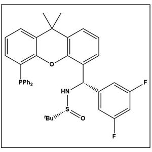 （R）-N-（（S）-（3,5-二氟苯基）（5-（二苯基膦基）-9,9-二甲基-9H-氧雜蒽-4-基）甲基）-2-甲基丙烷-2-亞磺酰胺,(R)-N-((S)-(3,5-difluorophenyl)(5-(diphenylphosphanyl)-9,9-dimethyl-9H-xanthen-4-yl)methyl)-2-methylpropane-2-sulfinamide