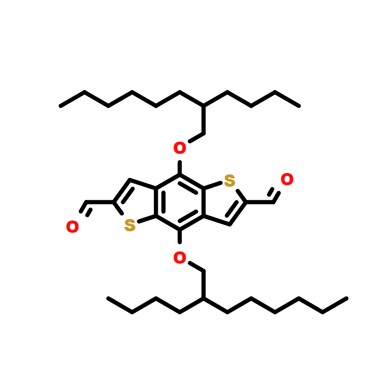 4,8-bis((2-butyloctyl)oxy)benzo[1,2-b:4,5-b']dithiophene-2,6-dicarbaldehyde,4,8-bis((2-butyloctyl)oxy)benzo[1,2-b:4,5-b']dithiophene-2,6-dicarbaldehyde