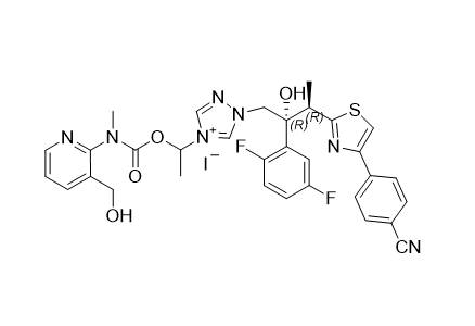 艾沙康唑鎓杂质01,1-((2R,3R)-3-(4-(4-cyanophenyl)thiazol-2-yl)-2-(2,5-difluorophenyl)-2-hydroxybutyl)-4-(1-(((3-(hydroxymethyl)pyridin-2-yl)(methyl)carbamoyl)oxy)ethyl)-1H-1,2,4-triazol-4-ium iodide