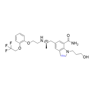 赛洛多辛杂质01,(R)-1-(3-hydroxypropyl)-5-(2-((2-(2-(2,2,2-trifluoroethoxy)phenoxy) ethyl)amino)propyl)-1H-indole-7-carboxamide