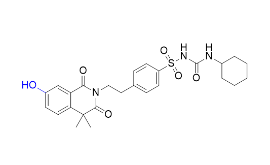 格列喹酮杂质01,N-(cyclohexylcarbamoyl)-4-(2-(7-hydroxy-4,4-dimethyl-1,3-dioxo-3,4-dihydroisoquinolin-2(1H)-yl)ethyl)benzenesulfonamide