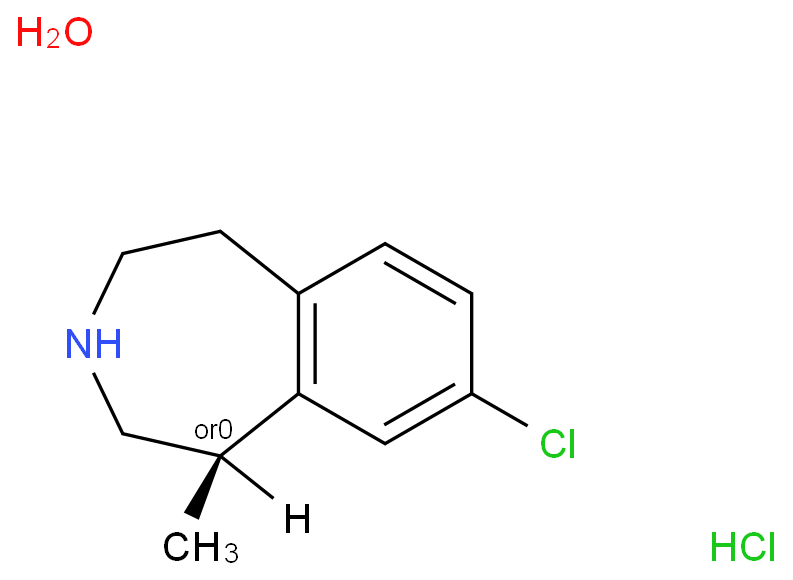 半水氯卡色林盐酸盐,(1R)-8-Chloro-2,3,4,5-tetrahydro-1-methyl-1H-3-benzazepine hydrochloride hemihydrate