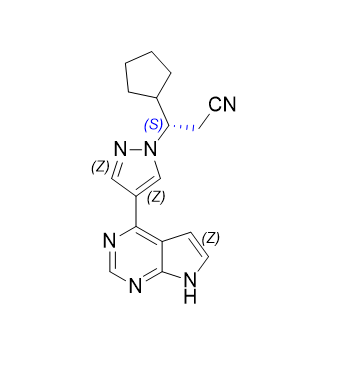 芦可替尼杂质05,(S)-3-(4-(7H-pyrrolo[2,3-d]pyrimidin-4-yl)-1H-pyrazol-1-yl)-3-cyclopentylpropanenitrile