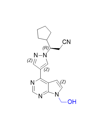 芦可替尼杂质06,(R)-3-cyclopentyl-3-(4-(7-(hydroxymethyl)-7H-pyrrolo[2,3-d]pyrimidin-4-yl)-1H-pyrazol-1-yl)propanenitrile