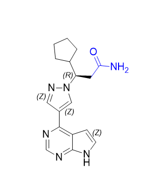 芦可替尼杂质08,(R)-3-(4-(7H-pyrrolo[2,3-d]pyrimidin-4-yl)-1H-pyrazol-1-yl)-3-cyclopentylpropanamide