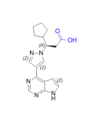 芦可替尼杂质09,(R)-3-(4-(7H-pyrrolo[2,3-d]pyrimidin-4-yl)-1H-pyrazol-1-yl)-3-cyclopentylpropanoic acid