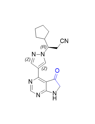 芦可替尼杂质11,(R)-3-cyclopentyl-3-(4-(5-oxo-6,7-dihydro-5H-pyrrolo[2,3-d]pyrimidin-4-yl)-1H-pyrazol-1-yl)propanenitrile
