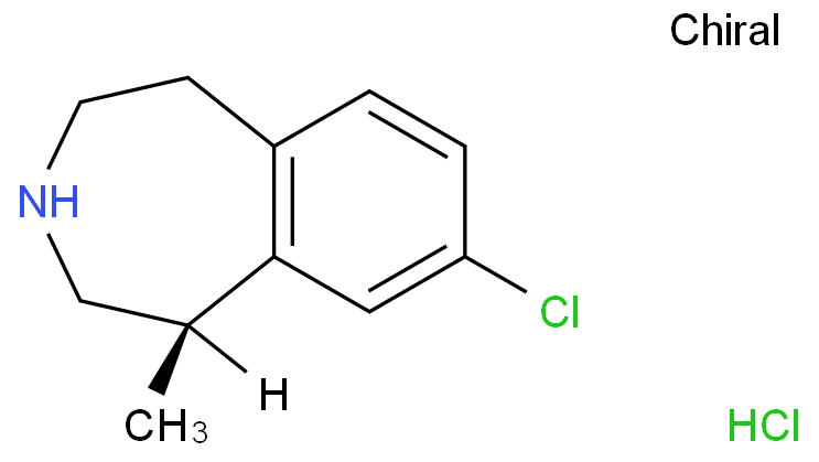 氯卡色林盐酸盐,1H-3-Benzazepine,8-chloro-2,3,4,5-tetrahydro-1-methyl-, hydrochloride (1:1), (1R)-