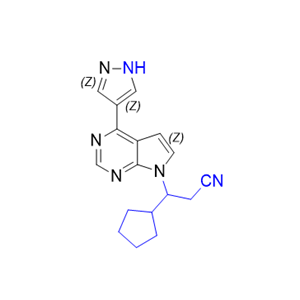 芦可替尼杂质04,3-(4-(1H-pyrazol-4-yl)-7H-pyrrolo[2,3-d]pyrimidin-7-yl)-3-cyclopentylpropanenitrile