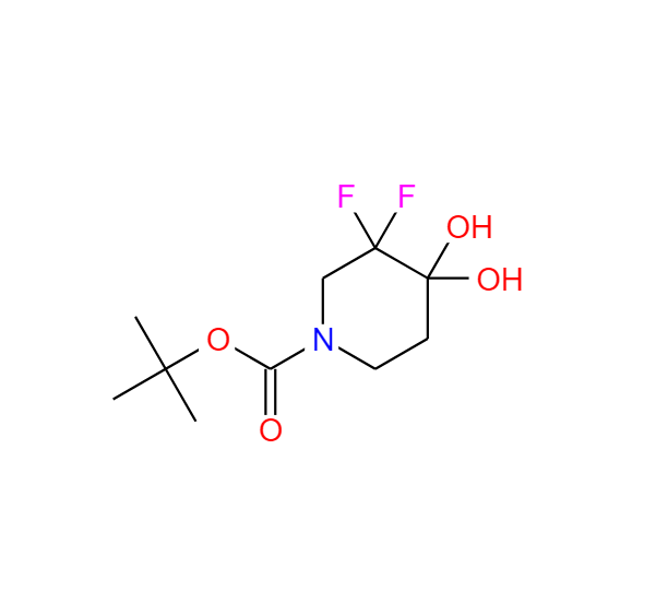 3,3-二氟-4,4-二羥基-1-哌啶羧酸叔丁酯,tert-butyl 3,3-difluoro-4,4-dihydroxypiperidine-1-carboxylate