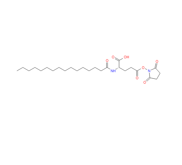 利拉鲁肽侧链,(S)-5-((2,5-dioxopyrrolidin-1-yl)oxy)-5-oxo-2-palmitamidopentanoic acid