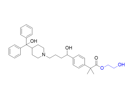 非索非那定杂质12,2-hydroxyethyl 2-(4-(1-hydroxy-4-(4-(hydroxydiphenylmethyl)piperidin-1-yl)butyl)phenyl)-2-methylpropanoate