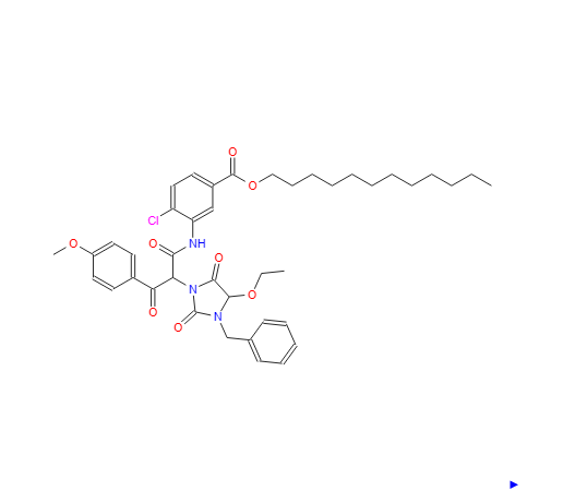 alpha-(4-甲氧基苯甲酰基)-alpha-(1-苄基-5-乙氧基海因)-2-氯-5-十二烷氧基羰基乙酰苯胺,alpha-(4-Methoxybenzoyl)-alpha-(1-benzyl-5-ethoxyhydantion)-2-chloro-5-dodecyloxycarbonyl acetanilide