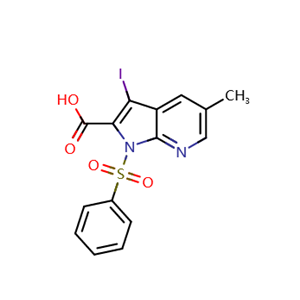 3-碘-5-甲基-1-(苯磺酰基)-1H-吡咯并[2,3-b]吡啶-2-羧酸1261365-69-8