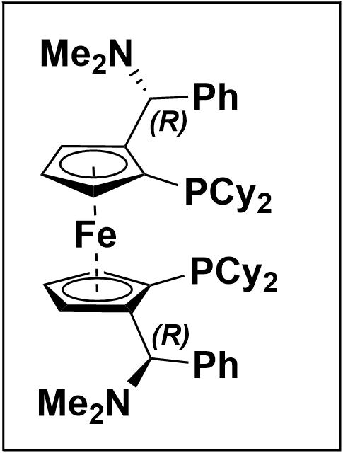 (SP,S′P)-1,1′-双(二环己基膦基)-2,2′-双[(R)-α-(二甲氨基)苄基]二茂铁,(SP,S′P)-1,1′-Bis(dicyclohexylphosphino)-2,2′-bis[(R)-α-(dimethylamino)benzyl]ferrocene