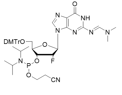 N2-二甲基甲脒-5'-O-DMT-2'-氟-脱氧鸟苷-3'-氰乙氧基亚磷酰胺,DMT-2'-F-dG(DMF)-CE-Phosphor amidite