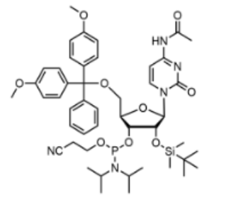 N4-乙酰基-5'-O-DMT-2'-O-TBDMS-胞苷-3'-氰乙氧基亚磷酰胺,DMT-2'-O-TBDMS-C(Ac)-CE-Phosphoramidite