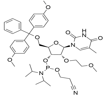 5-Me-2'-O-MOE-U 亚磷酰胺单体,5'-O-DMT-2’-MOE-5-Methyluridine Phosphor amidite