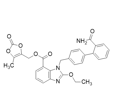 阿齐沙坦杂质Q,(5-methyl-2-oxo-1,3-dioxol-4-yl)methyl 1-((2'-carbamoyl-[1,1'-biphenyl]-4-yl)methyl)-2-ethoxy-1H-benzo[d]imidazole-7-carboxylate