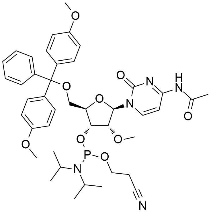 N-乙?；?5'-O-(4,4-二甲氧基三苯甲基)-2'-O-甲基胞苷-3'-(2-氰基乙基-N,N-二異丙基)亞磷酰胺,5'-O-DMT-2'-OMe-Ac-C Phosphor amidite