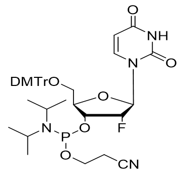5'-O-(4,4-二甲氧基三苯甲基)-2'-脱氧-2'-氟尿苷-3'-(2-氰基乙基-N,N-二异丙基)亚磷酰胺,DMT-2'-F-dU-CE-Phosphor amidite