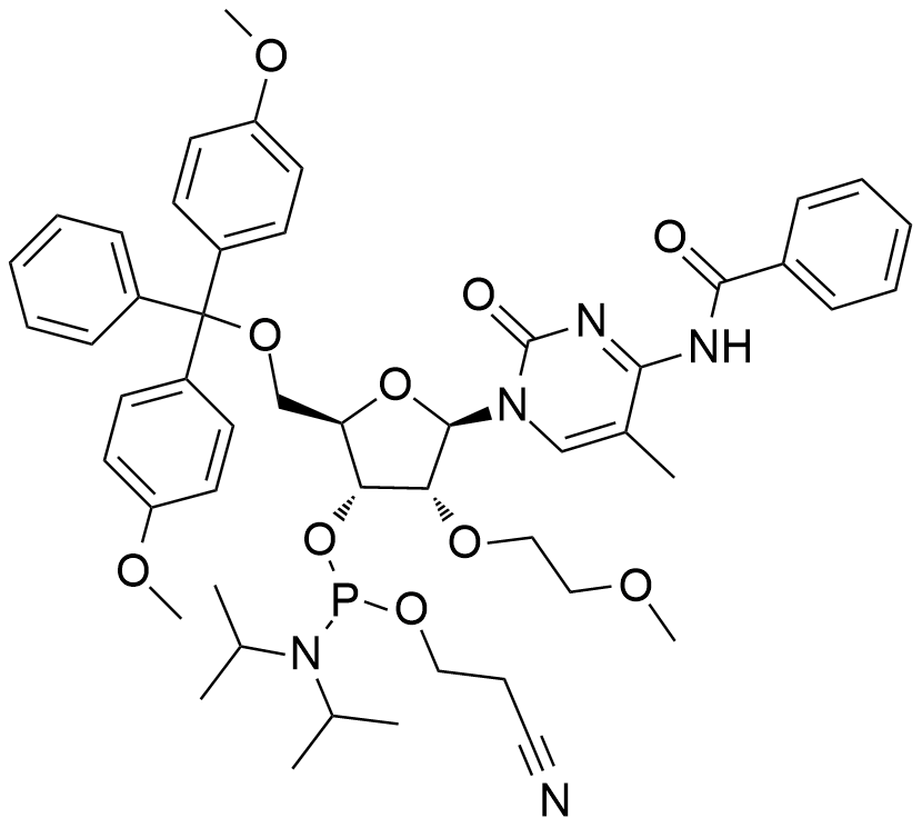 5-Me-2'-O-MOE-C(Bz) 亞磷酰胺單體,5'-O-DMT-2’-MOE-N6-Bz-5-Methycytidine Phosphor amidite