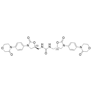 利伐沙班杂质B,1,3-bis(((S)-2-oxo-3-(4-(3-oxomorpholino)phenyl)oxazolidin- 5-yl)methyl)urea