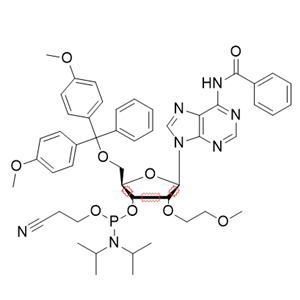 N-苯甲酰基-5'-O-[二(4-甲氧基苯基)苯基甲基]-2'-O-(2-甲氧基乙基)-腺苷3'-[2-氰基乙基 N,N-二异丙基氨基亚磷酸酯]