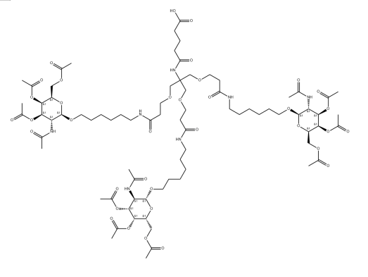 Pentanoic acid, 5-oxo-5-[[2-[3-oxo-3-[[6-[[3,4,6-tri-O-acetyl-2-(acetylamino)-2-deoxy-β-D-galactopyranosyl]oxy]hexyl]amino]propoxy]-1,1-bis[[3-oxo-3-[[6-[[3,4,6,Pentanoic acid, 5-oxo-5-[[2-[3-oxo-3-[[6-[[3,4,6-tri-O-acetyl-2-(acetylamino)-2-deoxy-β-D-galactopyranosyl]oxy]hexyl]amino]propoxy]-1,1-bis