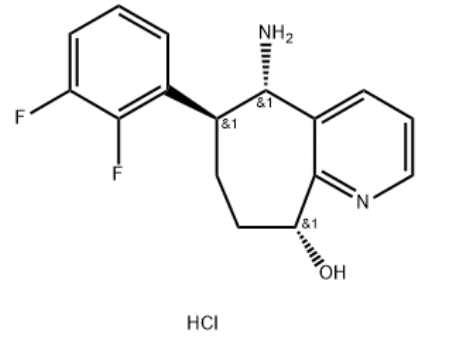 （5S，6S，9R）-5-氨基-6-（2,3-二氟苯基）-6,7,8,9-四氫-5H-環(huán)庚[b]吡啶-9-醇二鹽酸鹽,(5S,6S,9R)-5-amino-6-(2,3-difluorophenyl)-6,7,8,9-tetrahydro-5H-cyclohepta[b]pyridin-9-ol:dihydrochloride