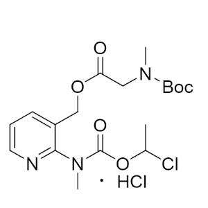 N-甲基-N-(3-[((N-叔丁氧羰基-N-甲基氨基)乙酰氧基)甲基]吡啶-2-基)氨基甲酸(1-氯乙基)酯;艾沙康唑侧链中间体,(2-(((1-Chloroethoxy)carbonyl)(methyl)amino)pyridin-3-yl)methyl 2-((tert-butoxycarbonyl)(methyl)amino)acetate