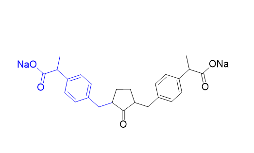 洛索洛芬雜質(zhì)12,2,2'-(((2-oxocyclopentane-1,3-diyl)bis(methylene))bis(4,1-phenylene))dipropionic acid disodium salt