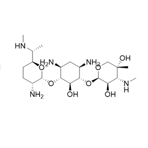 庆大霉素C1五乙酸酯盐,(2R,3R,4R,5R)-2-[(1S,2S,3R,4S,6R)-4,6-diamino-3-[(2R,3R,6S)-3-amino-6-[(1R)-1-methylaminoethyl]oxan-2-yl]oxy-2-hydroxy-cyclohexyl]oxy-5-methyl-4-methylamino-oxane-3,5-diol