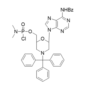 PMO-A,(6-(6-benzamido-9H-purin-9-yl)-4-tritylmorpholin-2-yl)methyl dimethylphosphoramidochloridate