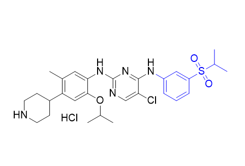 色瑞替尼杂质05,5-chloro-N2-(2-isopropoxy-5-methyl-4-(piperidin-4-yl)phenyl)-N4-(3-(isopropylsulfonyl)phenyl)pyrimidine-2,4-diamine hydrochloride