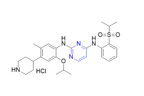 色瑞替尼杂质07,N2-(2-isopropoxy-5-methyl-4-(piperidin-4-yl)phenyl)-N4-(2-(isopropylsulfonyl)phenyl)pyrimidine-2,4-diamine hydrochloride