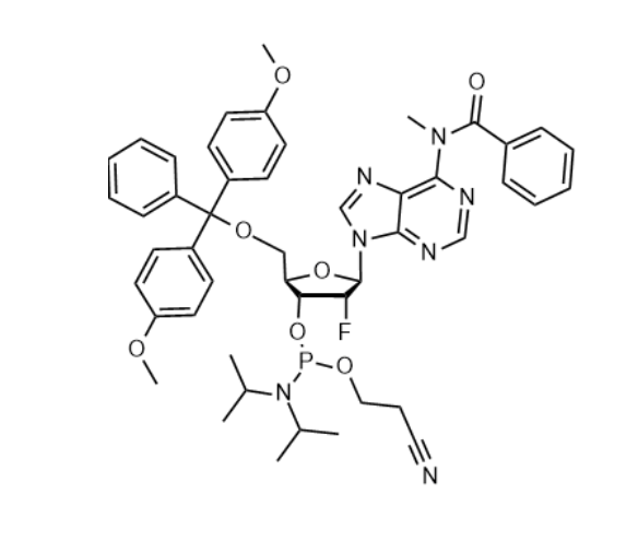(2R,3R,4R,5R)-2-((双(4-甲氧基苯基)(苯基)甲氧基)甲基)-4-氟-5-(6-(N-甲基苯甲酰胺)-9H-嘌呤-9-基)四氢呋喃-3-基(2-氰基乙基)二异丙基亚磷酰胺,DMT-2'-F-dA(bz) phosphoramidite