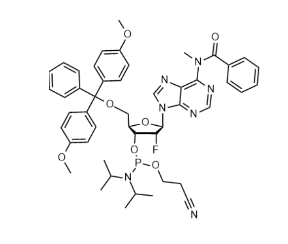 (2R,3R,4R,5R)-2-((雙(4-甲氧基苯基)(苯基)甲氧基)甲基)-4-氟-5-(6-(N-甲基苯甲酰胺)-9H-嘌呤-9-基)四氫呋喃-3-基(2-氰基乙基)二異丙基亞磷酰胺,DMT-2'-F-dA(bz) phosphoramidite